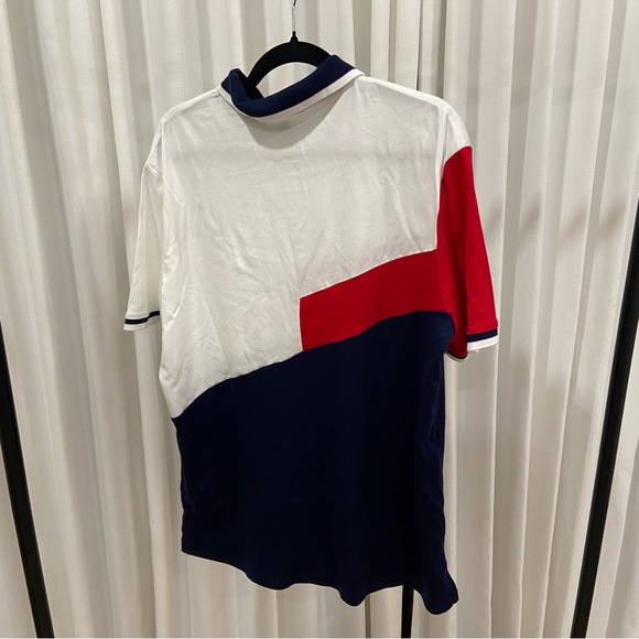 Polo by Ralph Lauren Men's Colorblock Logo Polo Shirt - Red, White, and Blue - Picture 7 of 7